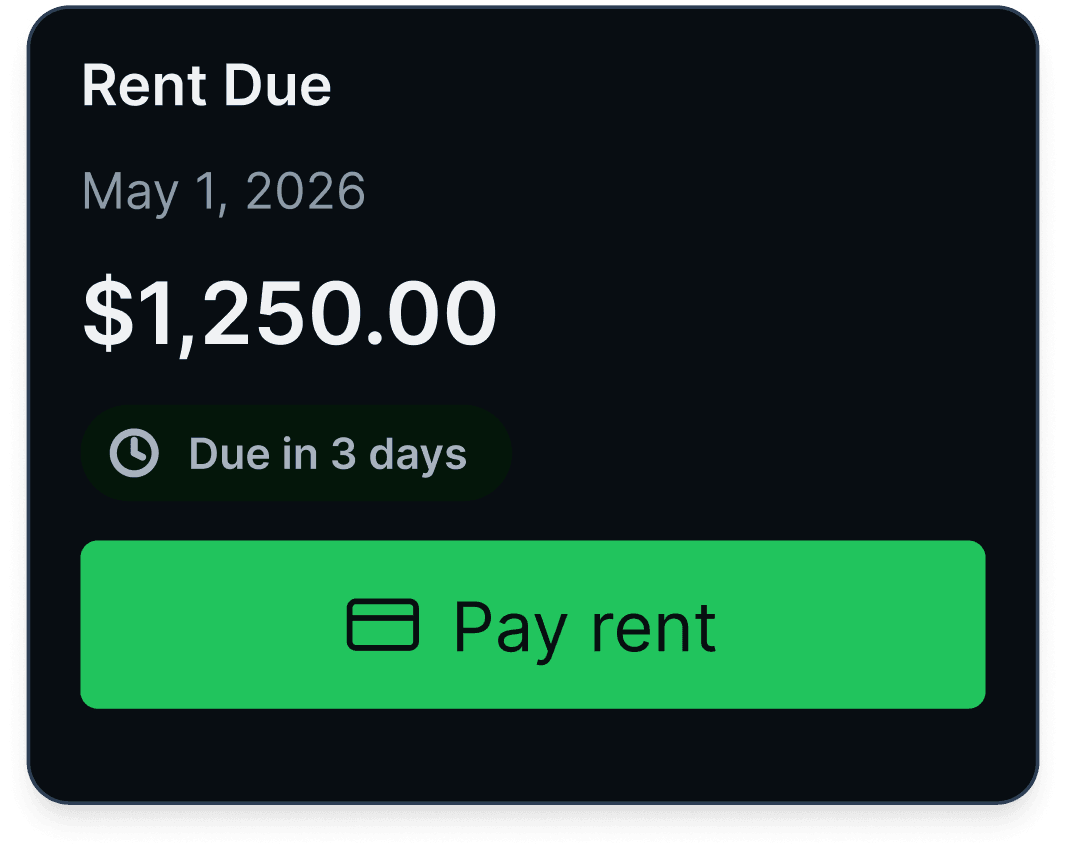 Online rent collection dashboard in StackRent